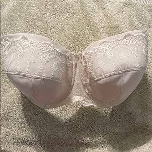 Panache Lace Strapless Bra - Cream Size 32 GG